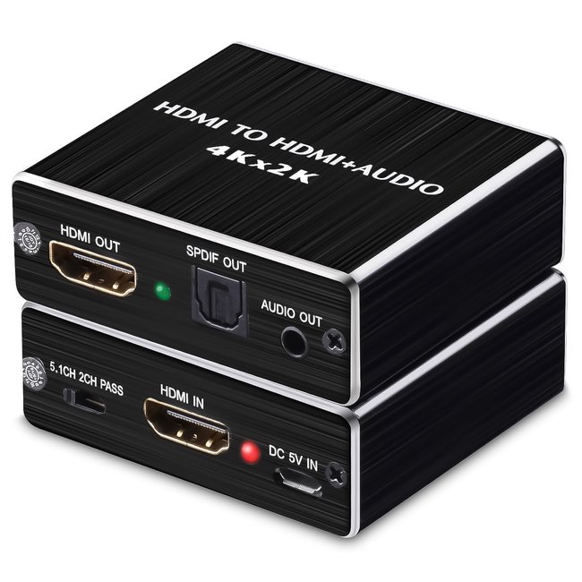 Цифровий HDMI аудіо екстрактор, перетворювач звуку з HDMI на 3,5мм miniJack та SPDIF систему Addap HAE02, 4K